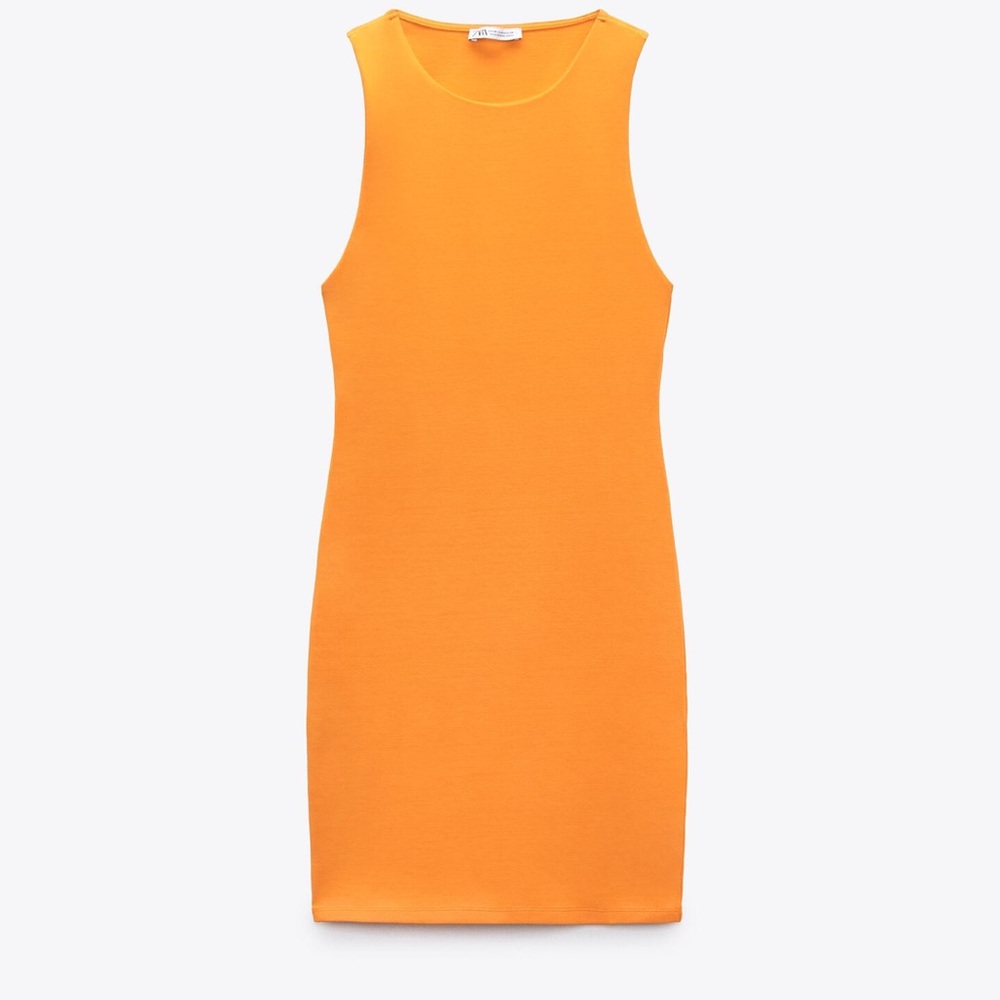 Zara Orange Sleeveless Dress